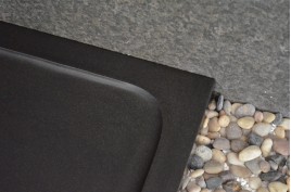 Receveur de douche pierre 160x90 granit noir véritable QUASAR SHADOW
