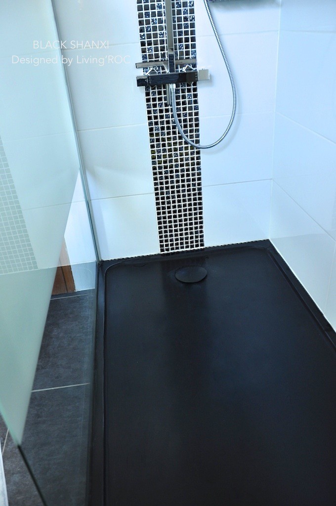 Océan 100x80cm receveur de douche à poser extra-plat - Noir